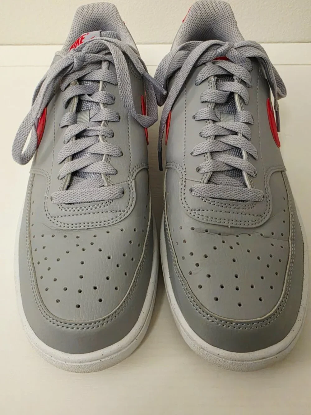 Nike Court Vision Lo NN Sneakers Men’s 9 Grey/White/University Red DH2987 004